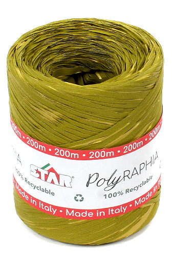 Рафия 200/99-43 старлайт- оливка с золотом