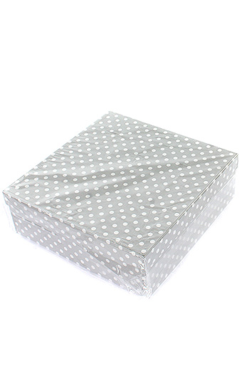 Коробка карт. 050/004-03 наб. из 5 квадратов- горошек белый на сером