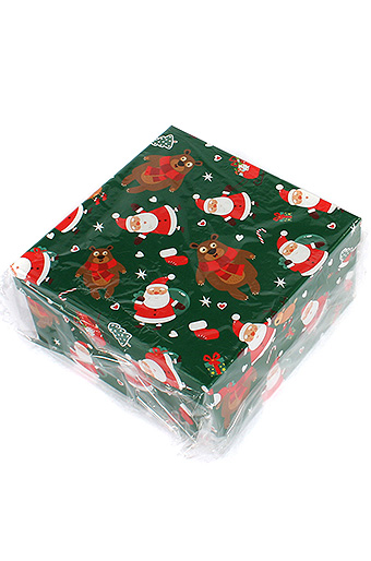 Коробка карт. 030/X2024 наб. из 3 квадр. средн.- нов.год Дед Мороз и мишка