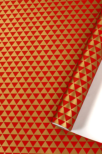Бумага капелла 41/508-20 треугольники золотые с красным