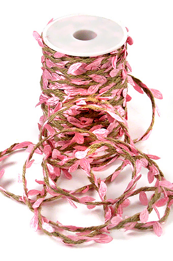 Шнур декор. 30/01-61 шнур с розовыми листьями