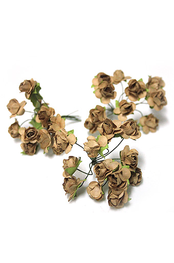 Цветок декор. 011/15 чайная роза бум. кофейная /FIX цена
