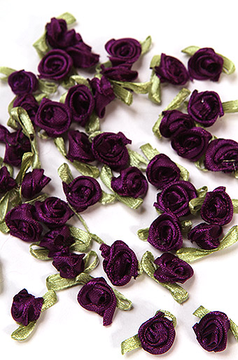 Цветок декор. 001/65 атласная розочка- фиолетовая