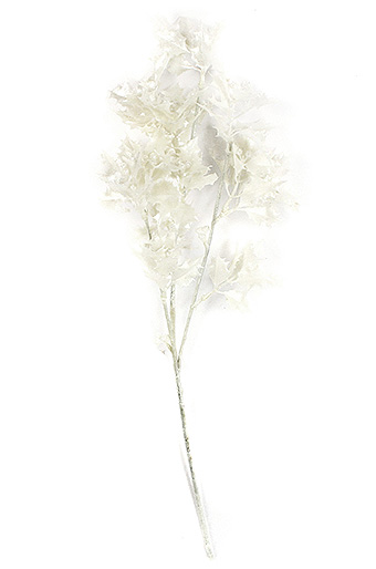 Цветок декор. 130/00 ветка бархатная белая