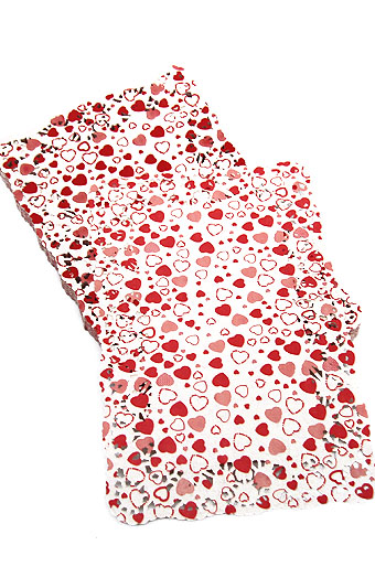 Салфетки ажурные цветные 190/02 прямоугол. красные сердечки /FIX  цена