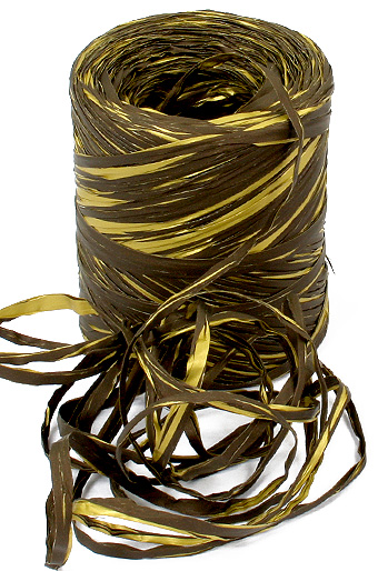 Рафия 200/99-15 старлайт- шоколад с золотом