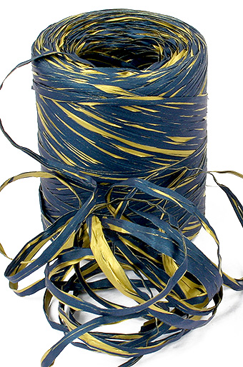 Рафия 200/99-55 старлайт- синяя с золотом