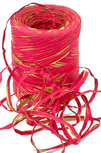 Рафия 200/99-60 старлайт- ярко-розовая с золотом