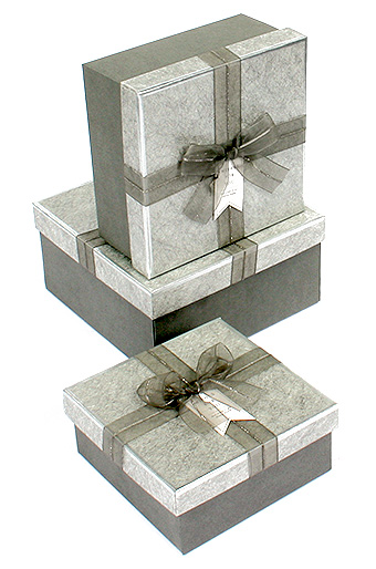 Коробка карт. 430.1/064-02 элеганс наб. из 3 квадратов- серебро