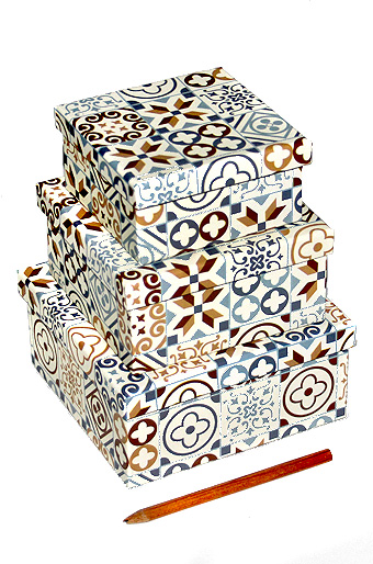 Коробка карт. 231/501 наб. из 3 квадратов- мозаика