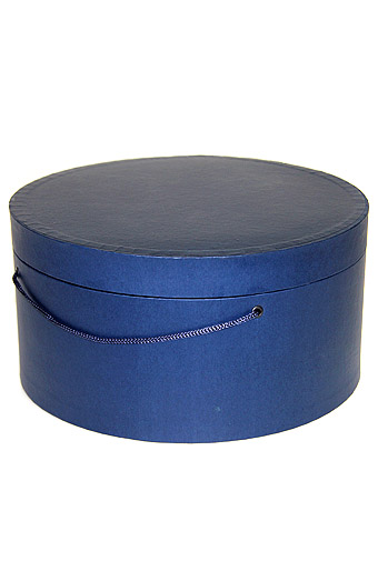 Коробка для цветов 111/55 круглая- solid синий