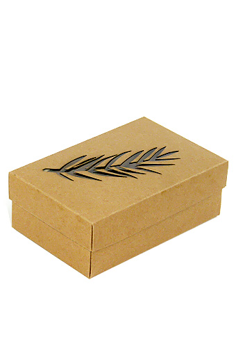Коробка крафт эко 189/03 прямоуг. крышка+дно- лист пальмы