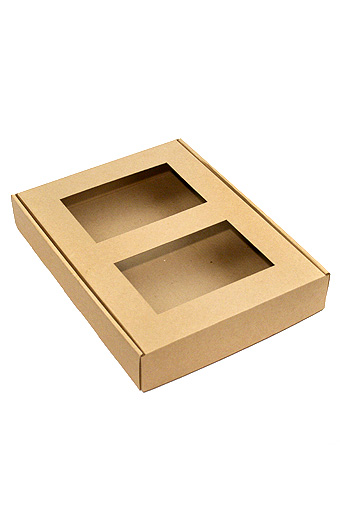 Коробка микрогофра 144/93 прямоуг. с двумя окошками