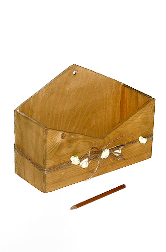 Подарочные Коробка деревянная 612/01-93 конверт гор. c декором мини-розы- натуральная от производителя