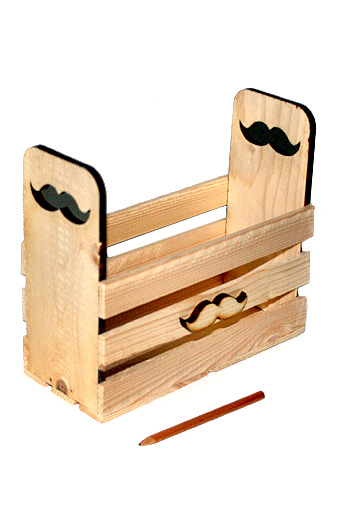 Подарочные Коробка деревянная 605/601-93 прямоуг. c резными ручками- усы / ПОД ЗАКАЗ от производителя