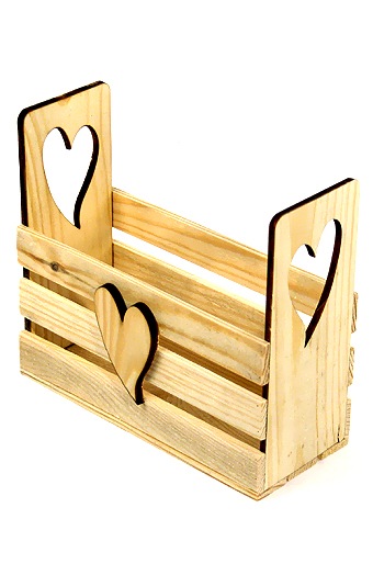 Подарочные Коробка деревянная 605/408-93 прямоуг. c резными ручками- сердце романтика / ПОД ЗАКАЗ от производителя