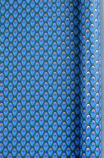 Бумага капелла 41/668-55 перо павлина на синем