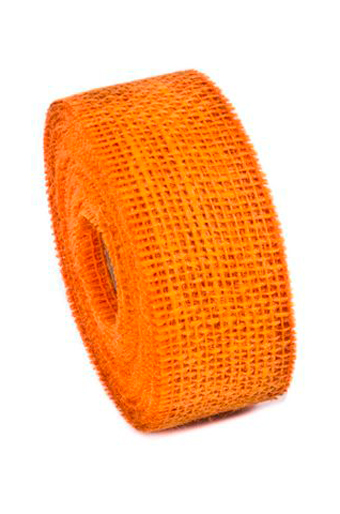 Лента тканая 102/35 сетка мешковина- оранжевая